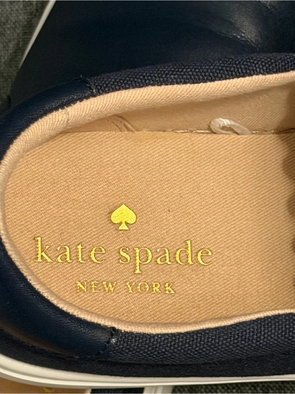 Women’s Navy Slip-On Sneakers  - Scalloped Detail